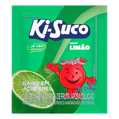 Suco Em Pó Adoçado Sabor Limão 15 Sachês De 15g Kisuco | MercadoLivre