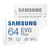 Cartão Memória Samsung 64gb Micro Sd Evo Plus 130mbs E Adapt