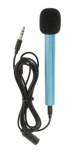 Mini Micrófono Azul De 3,5 Mm Para Teléfonos Móviles,