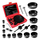 Kit Juego De Sierra Perforadora, Mecha Copa - 22 Pcs - Rojo