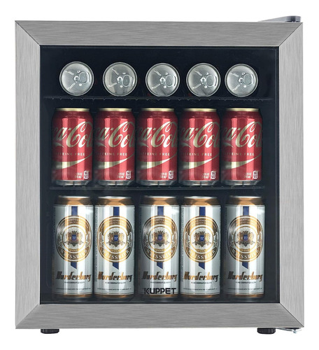 Kuppet Nevera Minibar Doble Vidrio  Bebidas 62 Latas