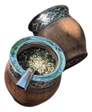 Mate Imperial De Algarrobo + Bombilla Pico De Loro Premium