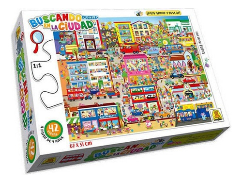 Puzzle Buscando En La Ciudad - Incluye Lupa - Implas