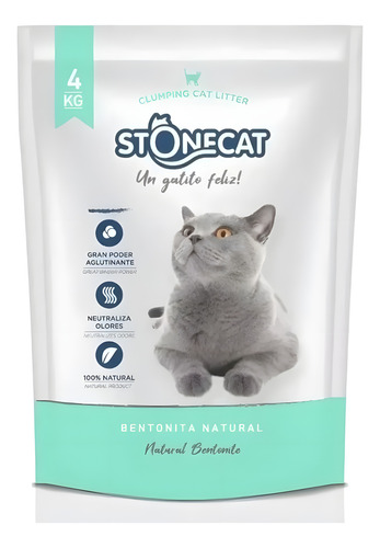 Piedras Aglutinantes Para Gatos Stonecat 4kg Sanitario Arena