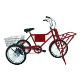 Bicicleta Triciclo De Carga Cargueira Freio A Disco Vermelho