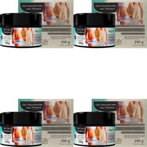 Kit 4 Gel Redutor Emagrecedor Queima Gorduras Mary Life 250g