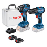 Combo Furadeira Gsb-185li + Chave Impacto Gdr 18v-200 Bosch Cor Azul 18v