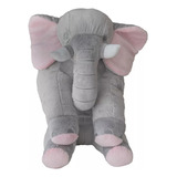 Travesseiro Elefante Pelúcia Almofada Bebê Antialérgico 60cm