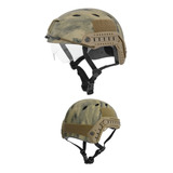 Careta Lancer Fast Helmet Casco Verde Olivo Tactical Lente C