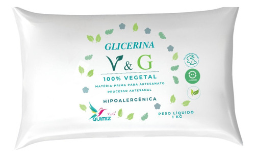 Base Glicerina 100% Vegetal V&g 1kg Branca Nova Embalagem