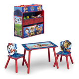 Set Infantil Mesa,sillas Y Juguetero Paw Patrol Delta,stiker