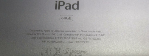Tablet Apple iPad A1337.ver Descrição.