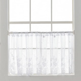 White Lace Kitchen Curtains 24 Inch Length Sets Vintage...