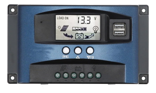 Controlador De Carga Solar 12v/24v 30a Lcd Double Usb Mppt