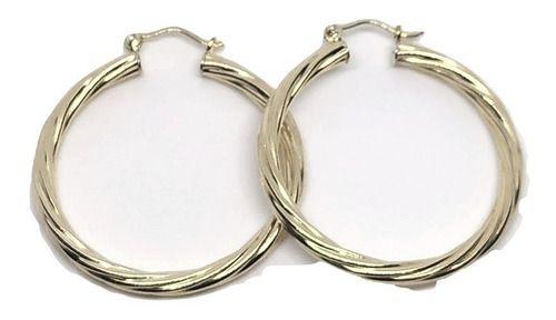 Aretes Candongas Melcocha Clasica Grande Oro 18k Lami 00130