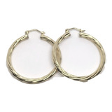 Aretes Candongas Melcocha Clasica Grande Oro 18k Lami 00130