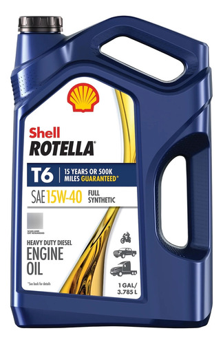Aceite Shell Rotella 15w-40 T6 100% Sintetico 3.78 Litros