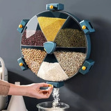 Dispensador Granos Y Cereal De Pared Giratorio 6 Espacios