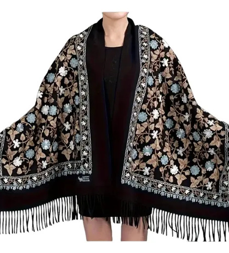 Rebozo Chalina Chal Bordado Mexicano Pashmina