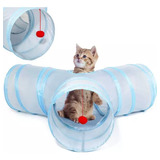 Tunel Triple Plegable Juguete Interactivo Para Gatos Mascota