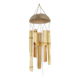 1 Peça De Bambu Wind Chime Light Color Five Tube Natural Coc