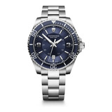 Victorinox Reloj Maverick Large, Super-luminova, Azul Color De La Correa Plateado