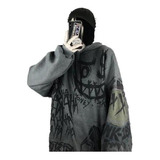 Sudadera Marea Graffiti Printing Plus Terciopelo Moda Corean