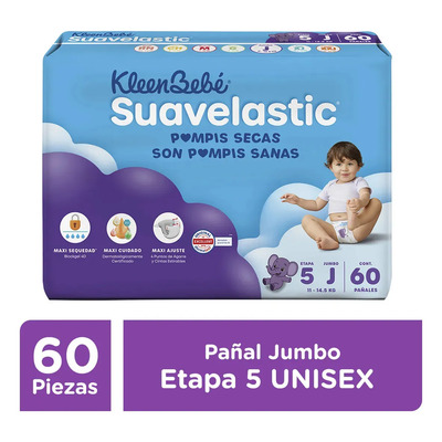 Pañales KleenBebé Suavelastic Etapa 5 Unisex 60 Piezas | MercadoLibre