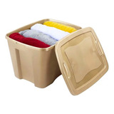 Caja Organizador Plastico Grande De 37lts Con Tapa Apilable 