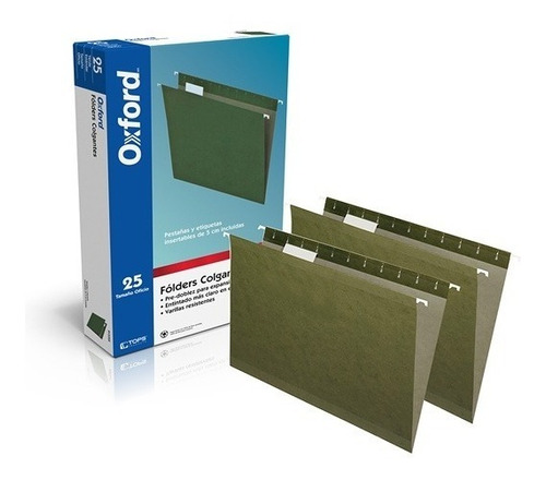 Folder De Papel Oficio Pendaflex Colgante Verde 1 Pq C/25pz