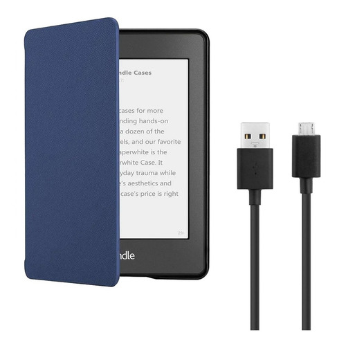 Combo Funda Para Amazon Kindle Paperwhite 7 Gen + Cable