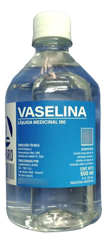Vaselina Liquida X 500 Ml Medicinal