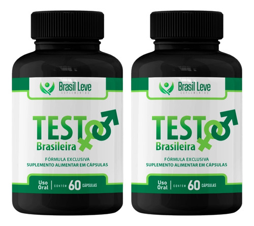 Kit 2x Testo Brasileira Feno Grego Arginina Taurina 120 Cáps