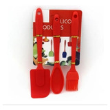 Set Cocina 3 Piezas Espatula Pincel Cuchara Silicona P Mayo