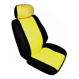 Forro Asiento Autos Jg 6 Pz Amarillo-negro Elastico 141040