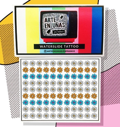Stickers Uñas Decals Tattoos Nail Art Margaritas Pack X 3