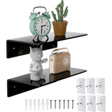 2 Pack Soporte Acrílico Negro Organizador En Pared 30 × 15cm