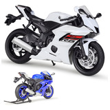 Welly Yamaha Yzf R6 Miniatura Metal Moto Con Soporte 1/12