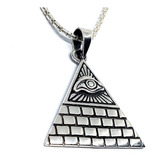 Collar Amuleto Piramide Iluminati Plata Italiana 925