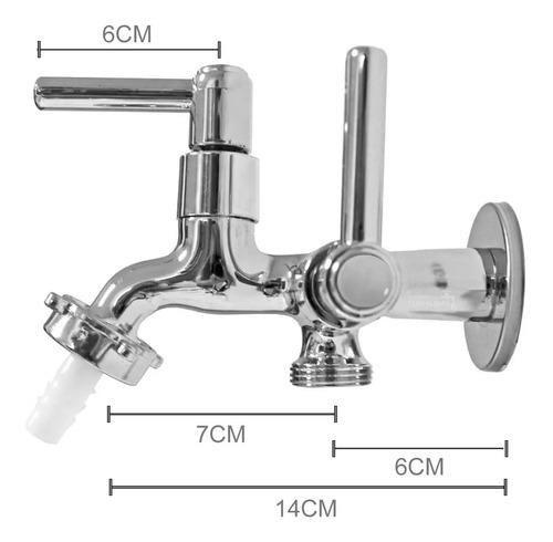 Torneira Lavanderia Tanque Máquina De Lavar 2 Saídas Abs 1/4