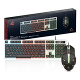 Kit Teclado E Mouse Combo Gamer Led Rgb Usb Para Notebook 