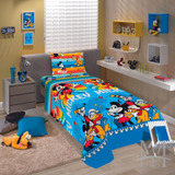 Jogo De Cama Infantil Mickey Lepper 03 Peças Microfibra Cor Azul