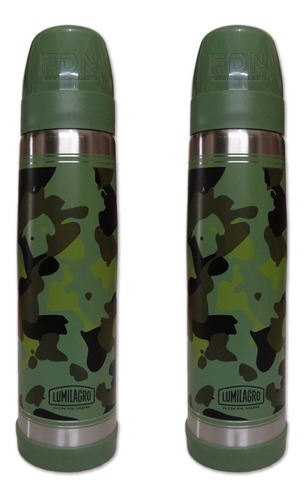 Termo Lumilagro A Inoxidable 1 Lt Camuflado Set X2u - Fdn Pp