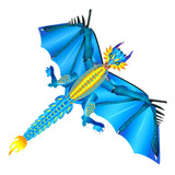 Juego De Cometas De Primavera 3d Dragón De Hielo Azul