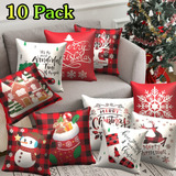 Pack De 10 Fundas De Almohada Decorativas Navideñas De 45 X