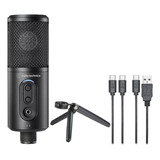 Microfone Condensador Audio-technica Atr2500x Usb Cardioide Cor Preto