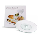 Plato De Vidrio Giratorio Base Pie 30cm Torta Transparente