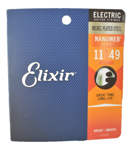 Paquete De Cuerdas P/guitarra Electrica 11/49 Elixir 12102