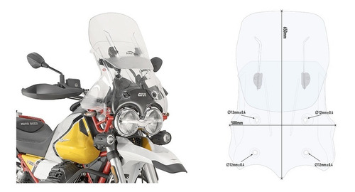 Parabrisas Givi Transparente Moto Guzzi V85 Tt Af8203 Bamp 