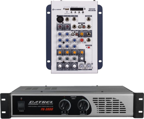 Amplificador Potência 400w Datrel + Mesa Sense 402 Ll Audio 